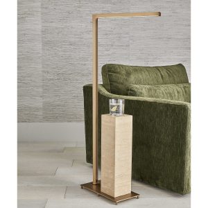 Illume Drink Stand - Travertine/brass