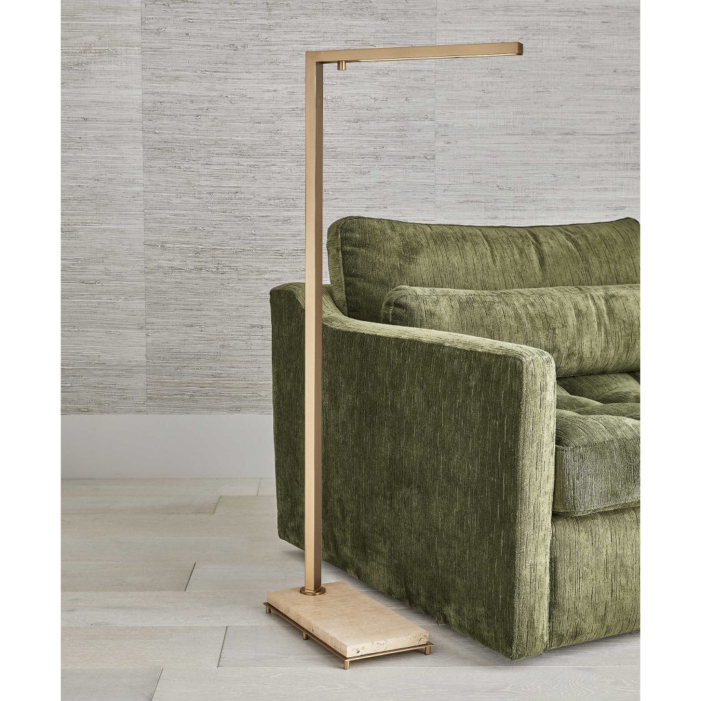 Illume Floor Lamp - Travertine/brass