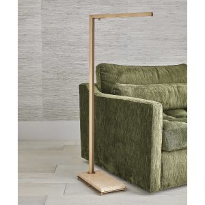 Illume Floor Lamp - Travertine/brass